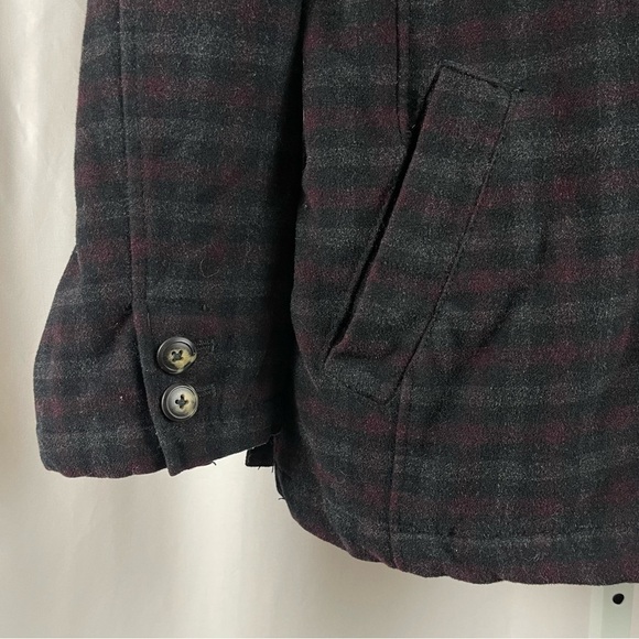 Vintage Utex XL Wool Plaid Shirt Jacket Button Up Quilted Chore Shacket Cabin - Picture 3 of 12